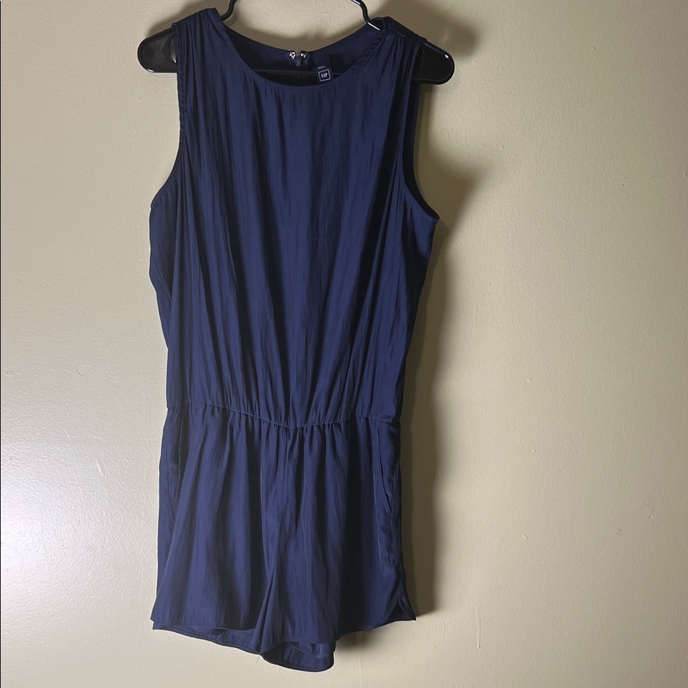 Y2K sleeveless GAP Dark Blue Rumper Zip-Up Top